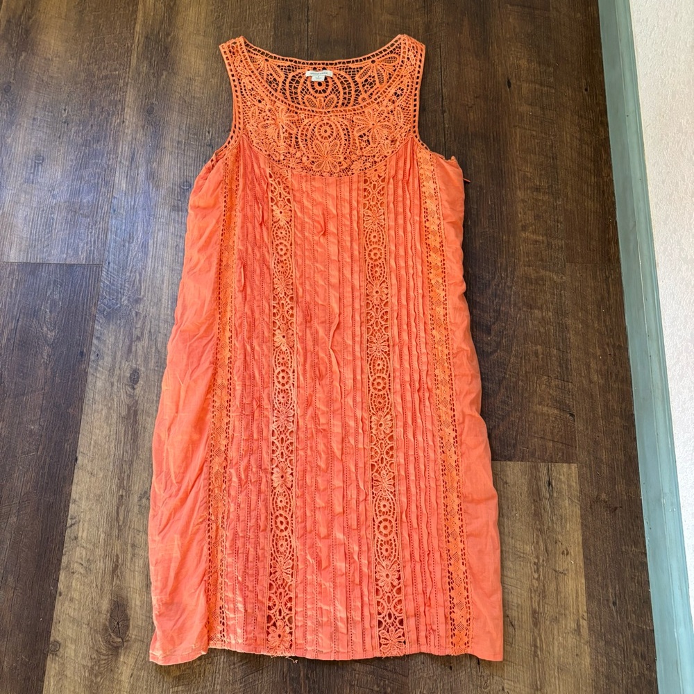 Sundance Amira Cotton Dress Apricot/Orange Size Small - Picture 2 of 9